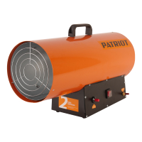 Калорифер газовый PATRIOT GS 50, 50 кВт, 872 мᵌ/ч, пьезо поджиг, редуктор, шланг.