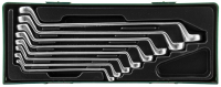 Jonnesway W23108SP Набор ключей гаечных накидных изогнутых 75° в ложементе, 6-22 мм, 8 предметов