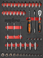 Ombra OMT50STE Набор головок торцевых 1/4" DR 4-14 мм, внешний TORX® Е4-Е8 с аксессуарами в EVA ложементе