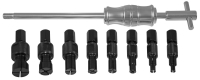 Jonnesway AE310082 Съемник подшипников с цанговыми захватами за внутреннюю обойму и обратным молотком в наборе, диапазон захватов 8-30 мм