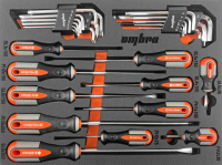 Ombra OMT29STE Набор отверток стержневых ROUND GRIP и торцевых ключей в EVA ложементе 280х375 мм, 29 предметов