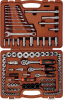 Ombra 911120 Специальный набор инструмента, торцевые головки 1/4", 3/8", 1/2"DR, 4-32 мм и SAE 5/32"--1-1/4", ударные торцевые головки 1/2"DR, 17-23 мм, 120 предметов
