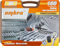 Ombra 911150 Специальный набор инструмента, торцевые головки 1/4", 3/8", 1/2"DR, 4-32 мм и SAE 5/32"--1-1/4", ударные торцевые головки 1/2"DR, 17-23 мм, 150 предметов