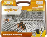 Ombra 911120 Специальный набор инструмента, торцевые головки 1/4", 3/8", 1/2"DR, 4-32 мм и SAE 5/32"--1-1/4", ударные торцевые головки 1/2"DR, 17-23 мм, 120 предметов
