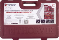 Thorvik UTS0077/12 Набор инструмента универсальный 1/4", 1/2"DR с головками торцевыми 12-гранными, 77 предметов