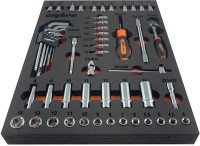 Ombra OMT54STE Набор головок торцевых 1/4" DR 4-14 мм с аксессуарами в EVA ложементе 280х375 мм, 54 предме
